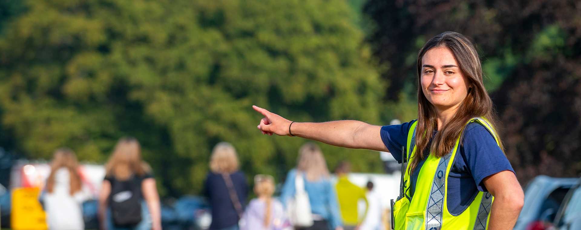 A Tracsis Events Marshal directing traffic