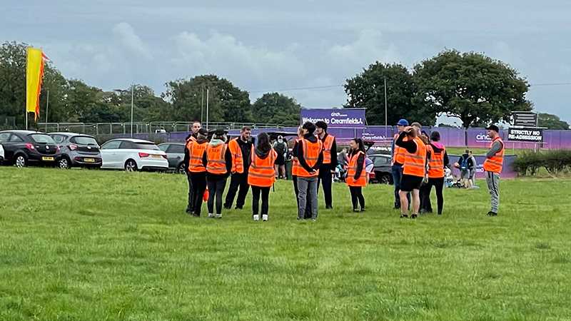 A group of Tracsis Events Marshals at Creamfields.